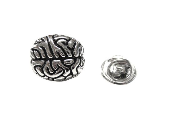 Silver Toned Anatomical Brain Lapel Pin