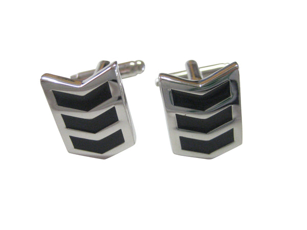 Black Chevron Design Cufflinks