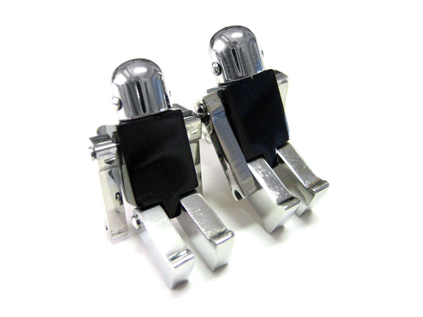 Black Chrome Robot Cufflinks