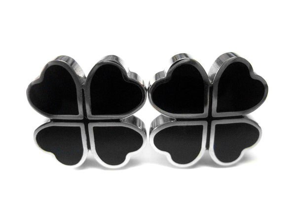 Black Four Leaf Clover Cufflinks