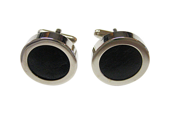 Black Leather Cufflinks