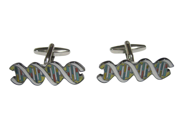 Colorful DNA Deoxyribonucleic Acid Molecule Cufflinks