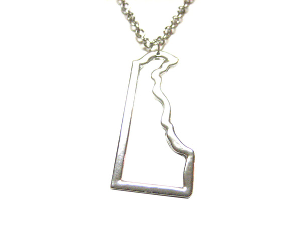 Delaware State Map Pendant Necklace