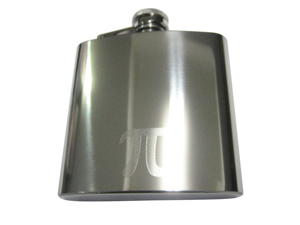 Etched Small Mathematical Pi Symbol 6oz Flask