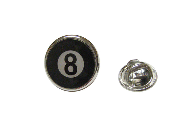 Flat Eight Ball Billiards Lapel Pin