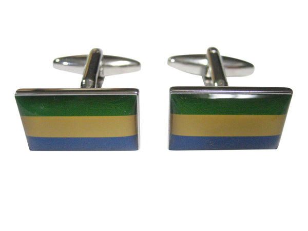 Gabon Gabonese Republic Flag Cufflinks