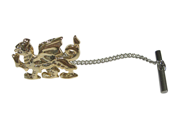 Gold Toned Shiny Welsh Dragon Tie Tack