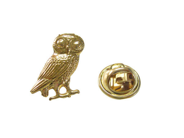 Gold Toned Owl Lapel Pin