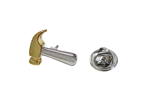 Gold and Silver Toned Hammer Lapel Pin