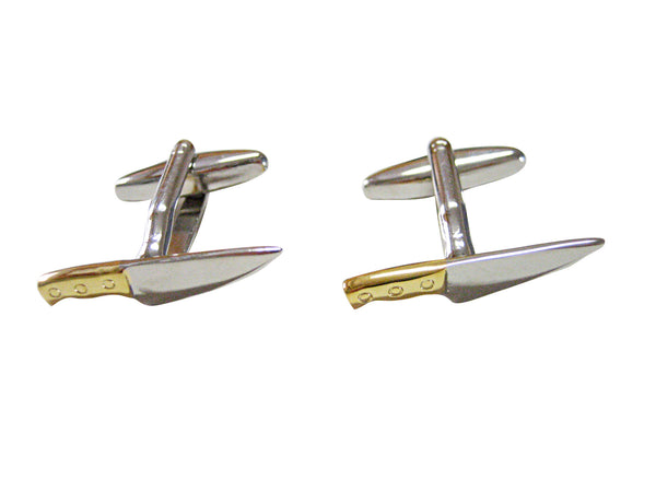 Gold and Silver Toned Chef Knife Cufflinks