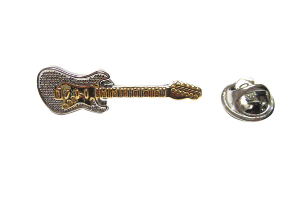 Gold and Silver Toned Rocker Guitar Lapel Pin