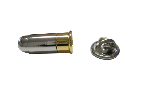 Gold and Silver Toned Rounded Bullet Lapel Pin