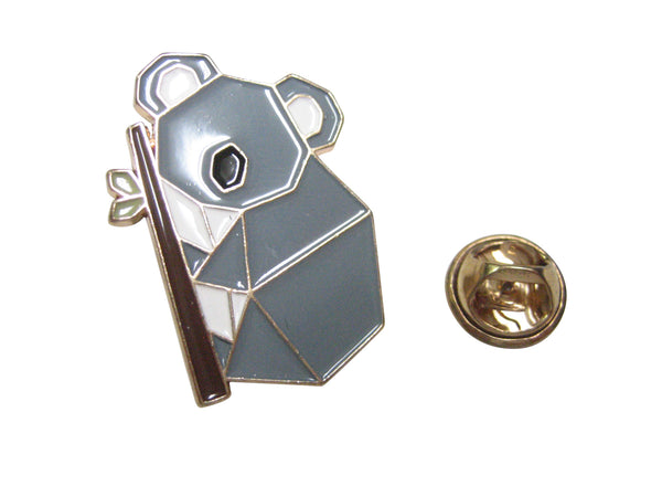 Gray Toned Origami Climbing Koala Lapel Pin