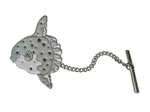 Grey Toned Ocean Sunfish Mola Bony Fish Tie Tack