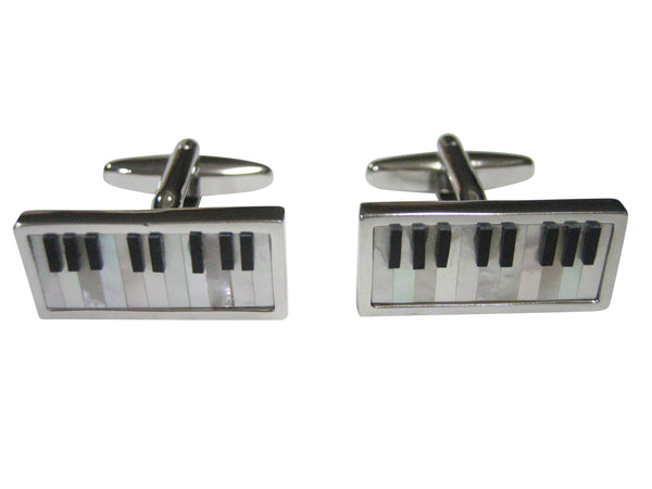 Highly Detailed Shell Insert Musical Piano Cufflinks