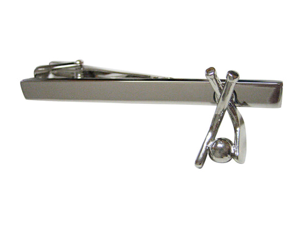Hockey Stick and Ball Square Tie Clip