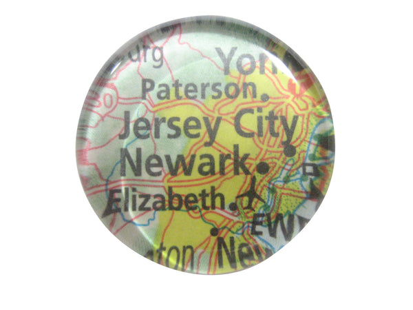 Jersey City New Jersey Map Pendant Magnet
