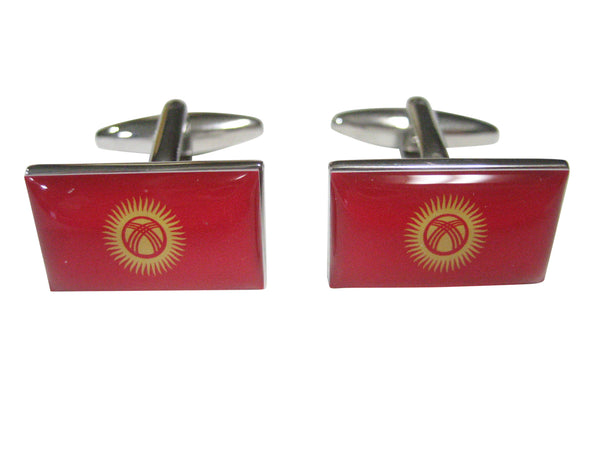 Kyrgyzstan Kyrgyz Republic Kirghizia Flag Cufflinks