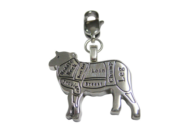 Lamb Butchers Cut Pendant Zipper Pull Charm