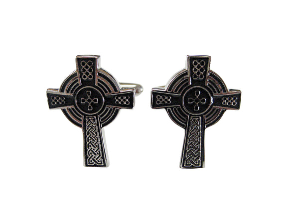 Large Textured Cross Design Cufflinks