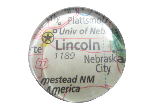 Lincoln Nebraska Map Pendant Magnet