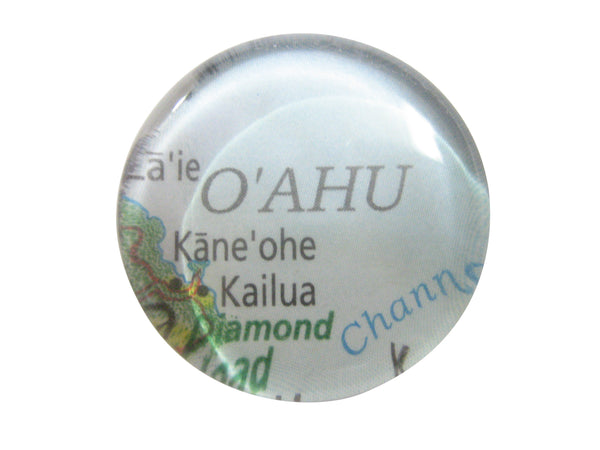 Oahu Hawaii Map Pendant Magnet