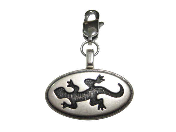 Oval Gecko Lizard Pendant Zipper Pull Charm