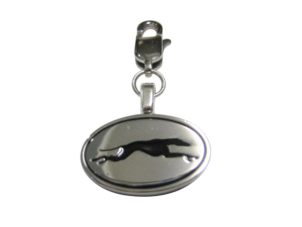 Oval Greyhound Dog Pendant Zipper Pull Charm