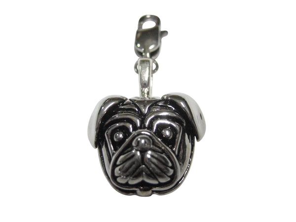 Pug Dog Head Pendant Zipper Pull Charm