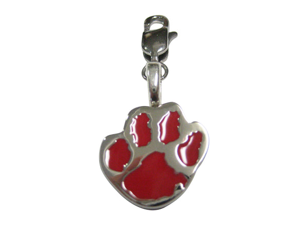 Red Animal Paw Pendant Zipper Pull Charm