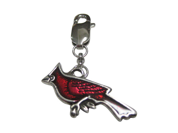 Red Cardinal Bird Pendant Zipper Pull Charm