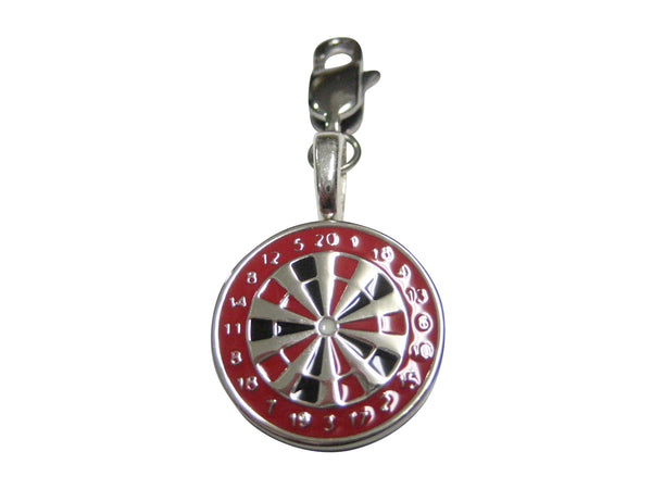 Red Dartboard Darts Pendant Zipper Pull Charm