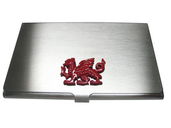 Red Toned Welsh Dragon Business Card Holder