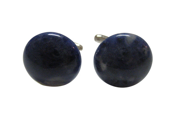 Round Blue Sodalite Cufflinks