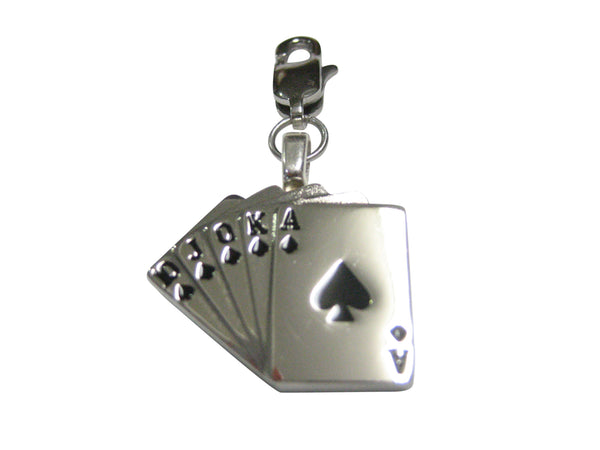 Royal Flush Gambling Poker Pendant Zipper Pull Charm