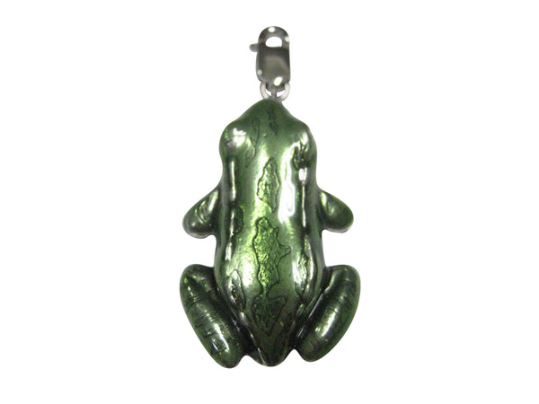 Shiny Large and Heavy Green Frog Pendant Zipper Pull Charm