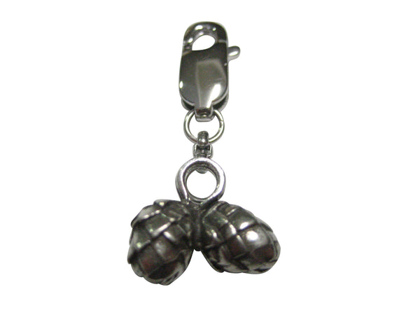 Silver Toned Brewing Beer Hops Pendant Zipper Pull Charm