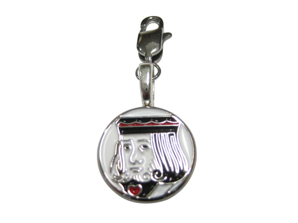 Silver Toned Card Face Pendant Zipper Pull Charm