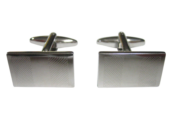Silver Toned Etched Italy Flag Cufflinks