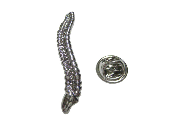 Silver Toned Medical Anatomical Cervical Vertebrae Bone Lapel Pin