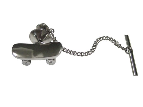 Silver Toned Skateboard Tie Tack