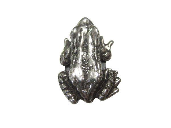 Silver Toned Small Detailed Frog Toad Magnet