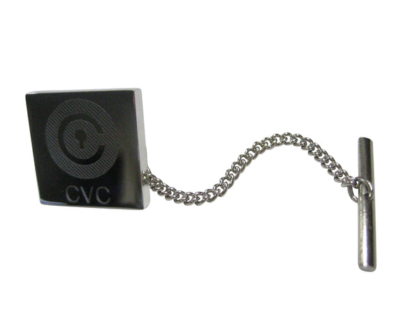 Silver Toned Square Etched Civic Coin CVC Cryptocurrency Blockchain Tie Tack