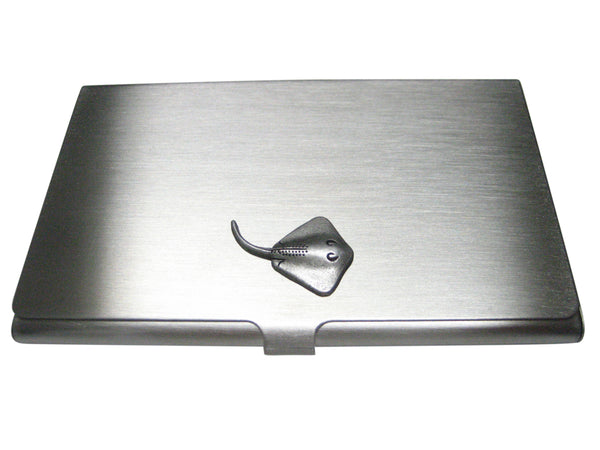 Silver Toned Cute Sting Ray Business Card Holder