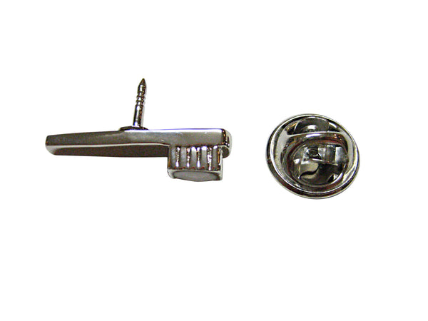 Silver Toned Dentist Tooth Brush Lapel Pin