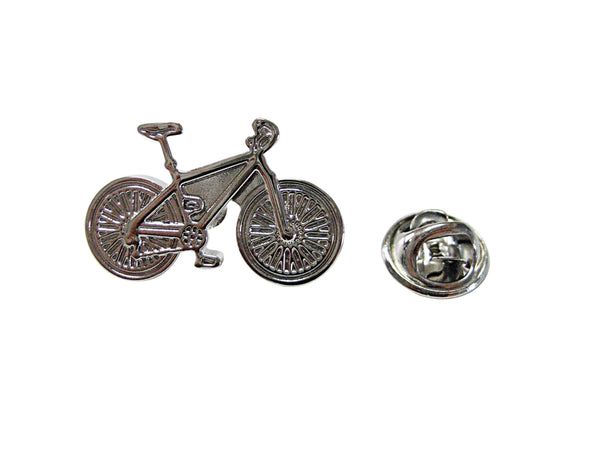 Silver Toned Detailed Bicycle Lapel Pin