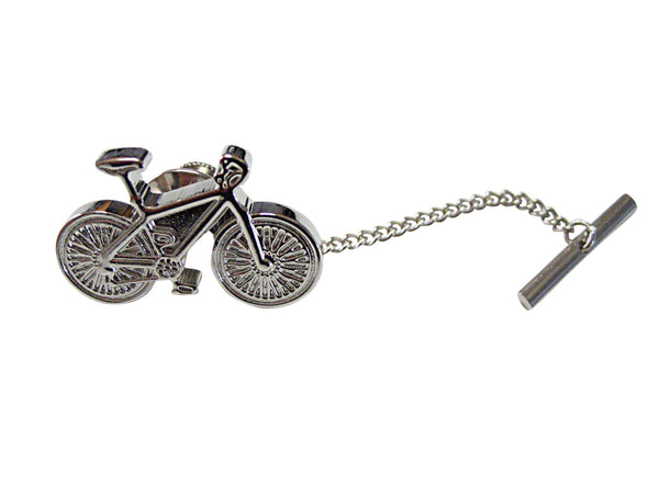 Silver Toned Detailed Bicycle Tie Tack