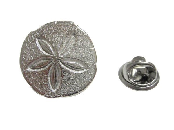 Silver Toned Detailed Sand Dollar Lapel Pin