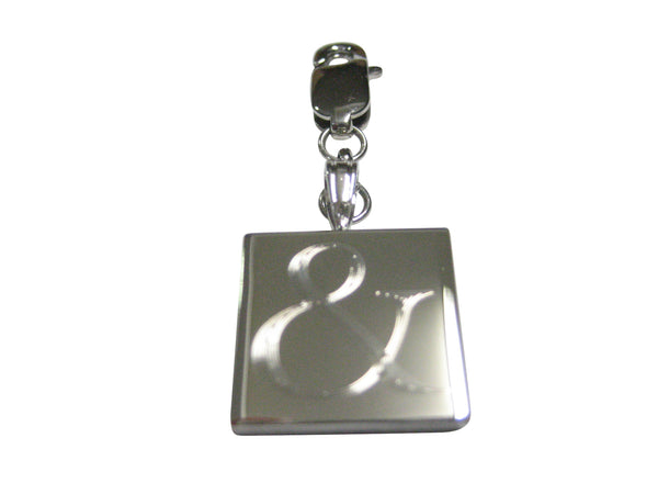Silver Toned Etched And Ampersand Sign Pendant Zipper Pull Charm