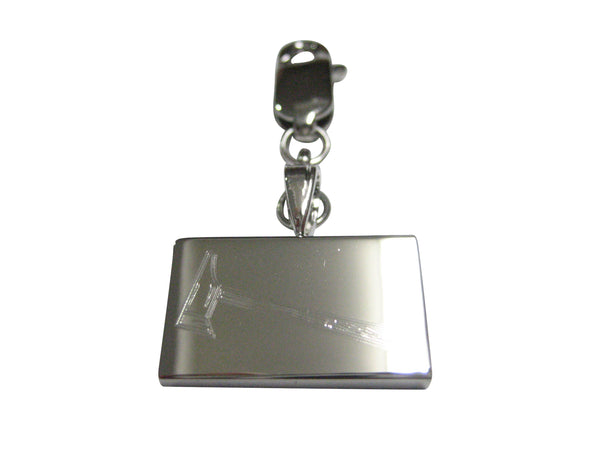Silver Toned Etched Axe Pendant Zipper Pull Charm